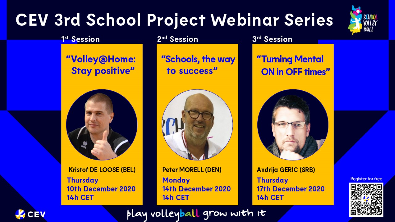 COACHES, TEACHERS AND THOSE INTERESTED INVITED TO JOIN CEV 3RD SCHOOL PROJECT WEBINARS SERIES
