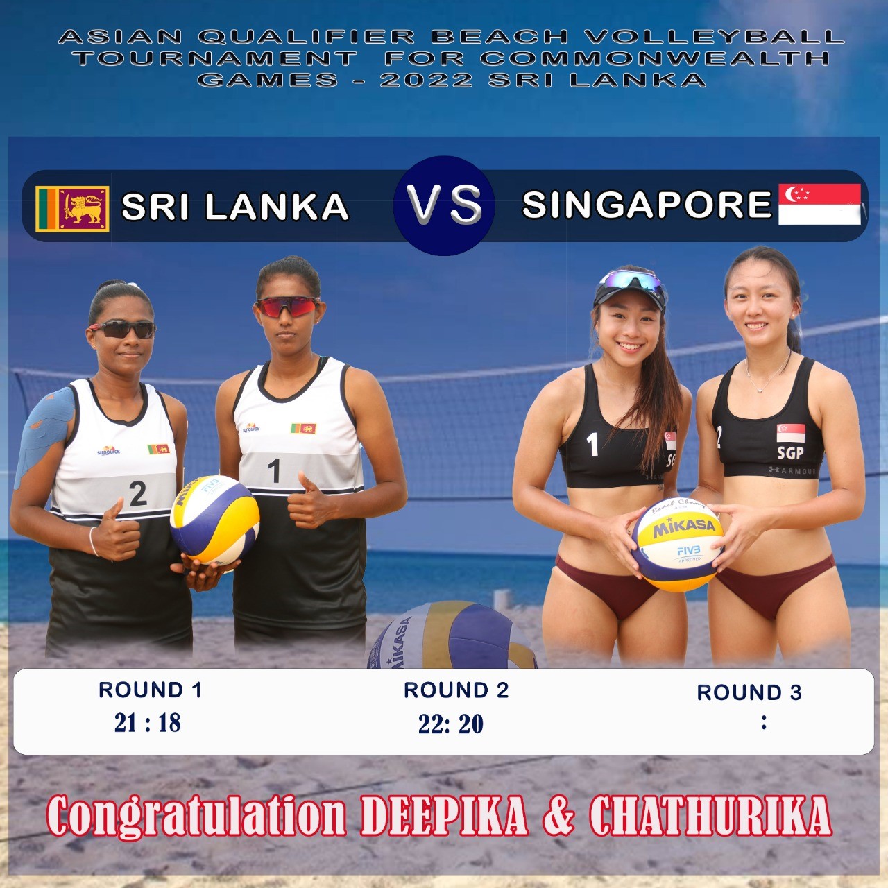 SRI LANKA DELIGHT HOME FANS WITH CLEAN SWEEP AT ASIAN QUALIFIER BEACH