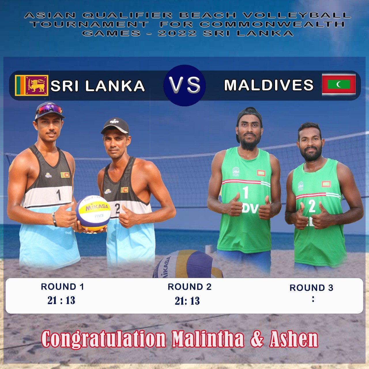 SRI LANKA DELIGHT HOME FANS WITH CLEAN SWEEP AT ASIAN QUALIFIER BEACH