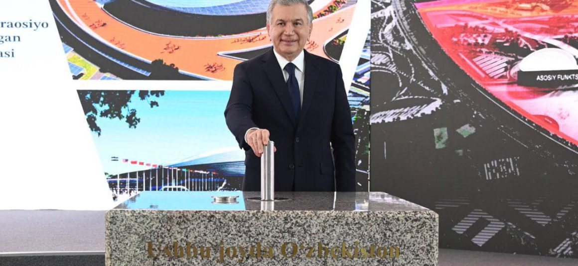PRESIDENT OF REPUBLIC OF UZBEKISTAN LAYS FOUNDATION STONE FOR CONSTRUCTION OF OLYMPIC TOWN
