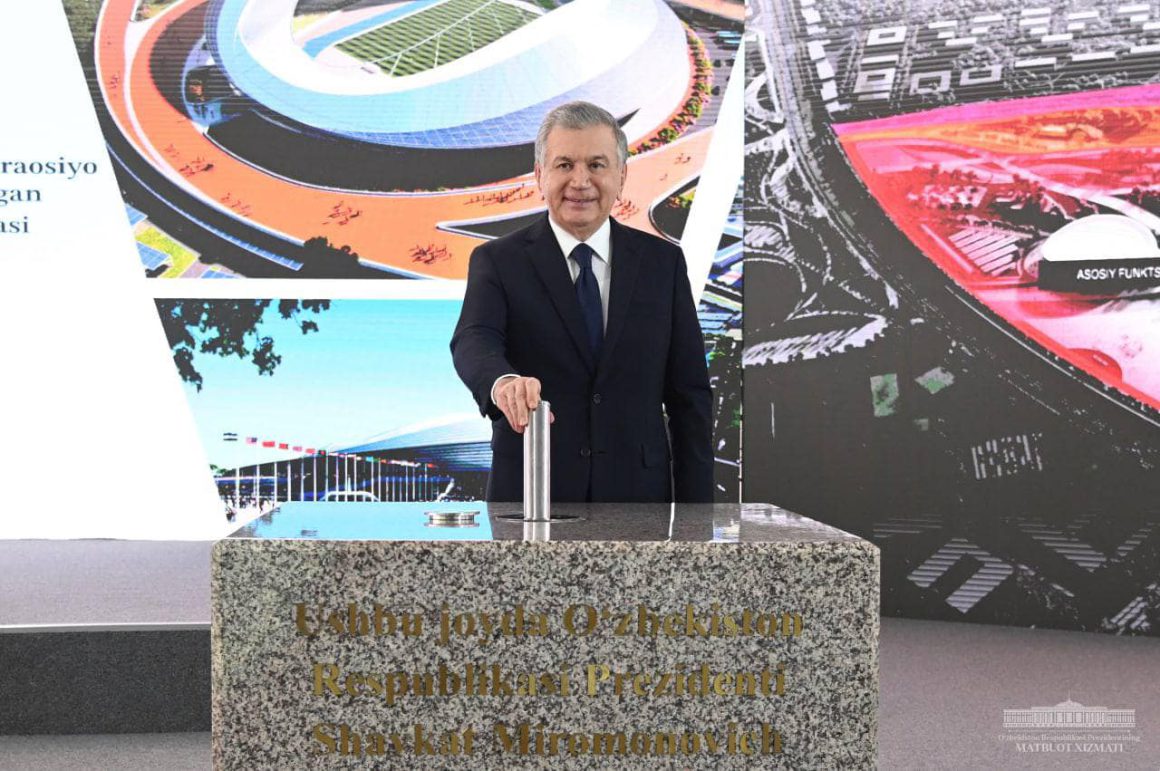 PRESIDENT OF REPUBLIC OF UZBEKISTAN LAYS FOUNDATION STONE FOR CONSTRUCTION OF OLYMPIC TOWN