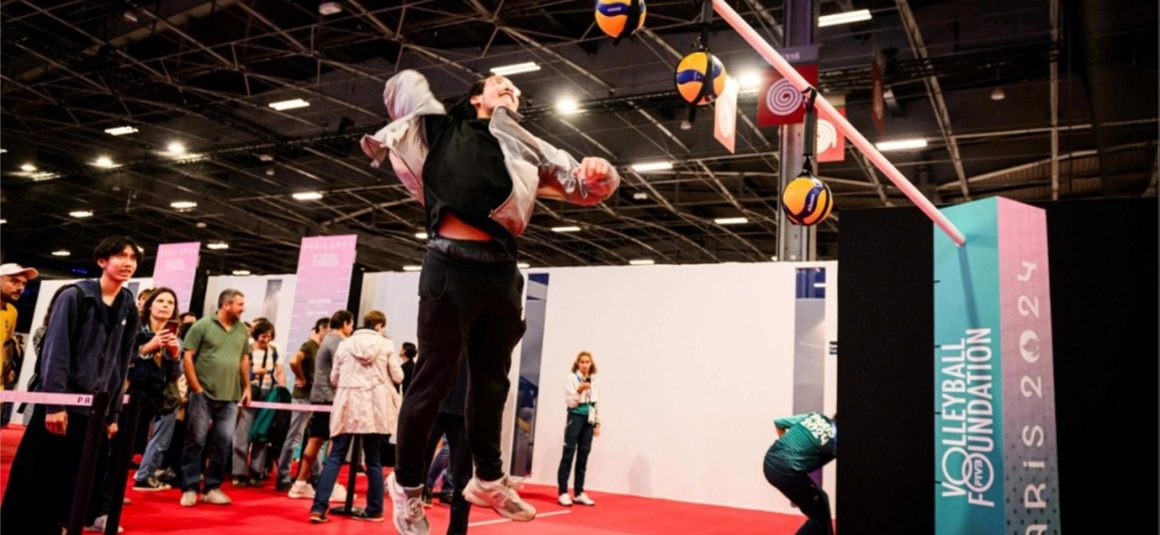 SMILES ALL ROUND AT THE VOLLEYBALL EXPERIENCE AT THE SOUTH PARIS ARENA ON THE FIRST DAY OF OLYMPIC GAMES COMPETITION