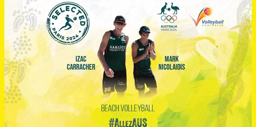 CARRACHER AND NICOLAIDIS COMPLETE AUSTRALIAN OLYMPIC BEACH VOLLEYBALL SQUAD FOR PARIS