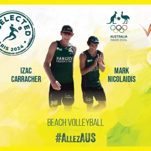 CARRACHER AND NICOLAIDIS COMPLETE AUSTRALIAN OLYMPIC BEACH VOLLEYBALL SQUAD FOR PARIS