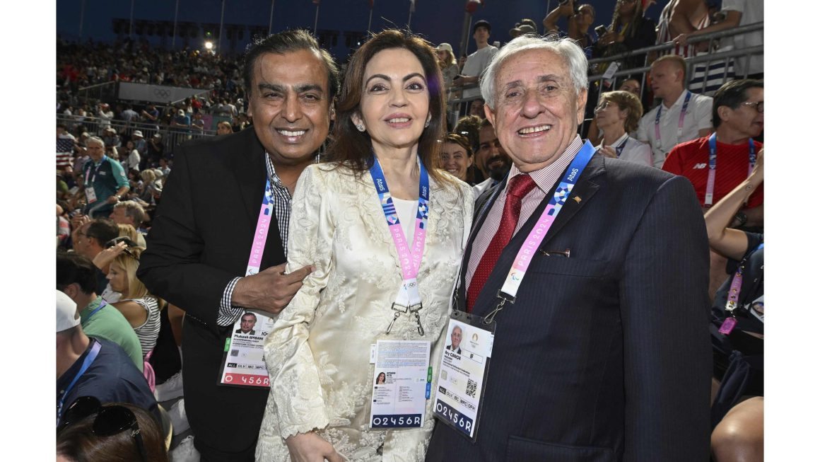 AMBANI FAMILY AND ZINEDINE ZIDANE AMONG TOP GUESTS AT PACKED PARIS 2024 BEACH VOLLEYBALL VENUE