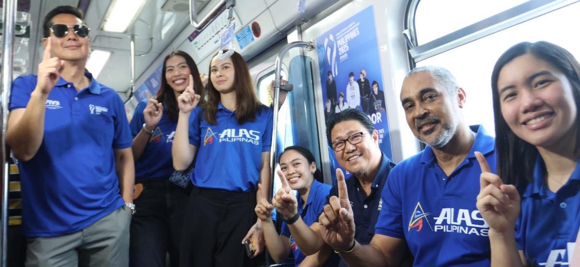 JIA, DAWN, VANIE, ALLEIAH DRUM UP ATTENTION ON FIVB MWCH WHILE RIDING LRT-2