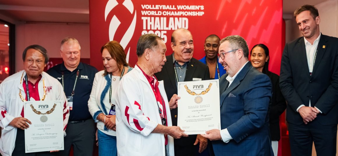 SOMPORN CHAIBANGYANG AND SHANRIT WONGPRASERT HONOURED WITH FIVB GRAND CROSS AT WOMEN’S WORLD CHAMPIONSHIP SOMPORN CHAIBANGYANG AND SHANRIT WONGPRASERT HONOURED WITH FIVB GRAND CROSS AT WOMEN’S WORLD CHAMPIONSHIP