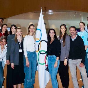 BEYOND THE COURT OLYMPIANS SIGN OLYMPIC WALL