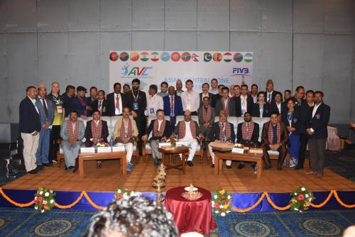 Delegates with AVC CZ President and Sports Minister of Nepal (2)